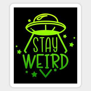 Stay Weird - UFO (Lime Green) Sticker